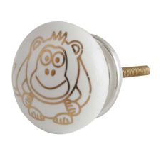 Golden Monkey Pattern Ceramic Cabinet Knobs